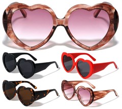 Womens Oversized Heart Shaped Thick Bold Plastic Sunglasses Love Lolita Retro - £8.35 GBP+