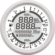 Boat Digital GPS Speedometer Tachometer 6in1 MultiFunction Gauge 8-16V 10Bar  - £121.52 GBP+