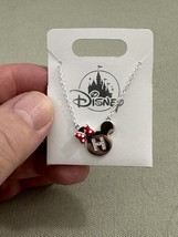 Disney Parks Minnie Mouse Icon Initial Letter H Silver Color Necklace Child Size image 1