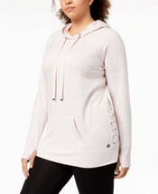 allbrand365 designer Womens Plus Size Crisscross Sides Hoodie,Posy Pink ... - $45.00
