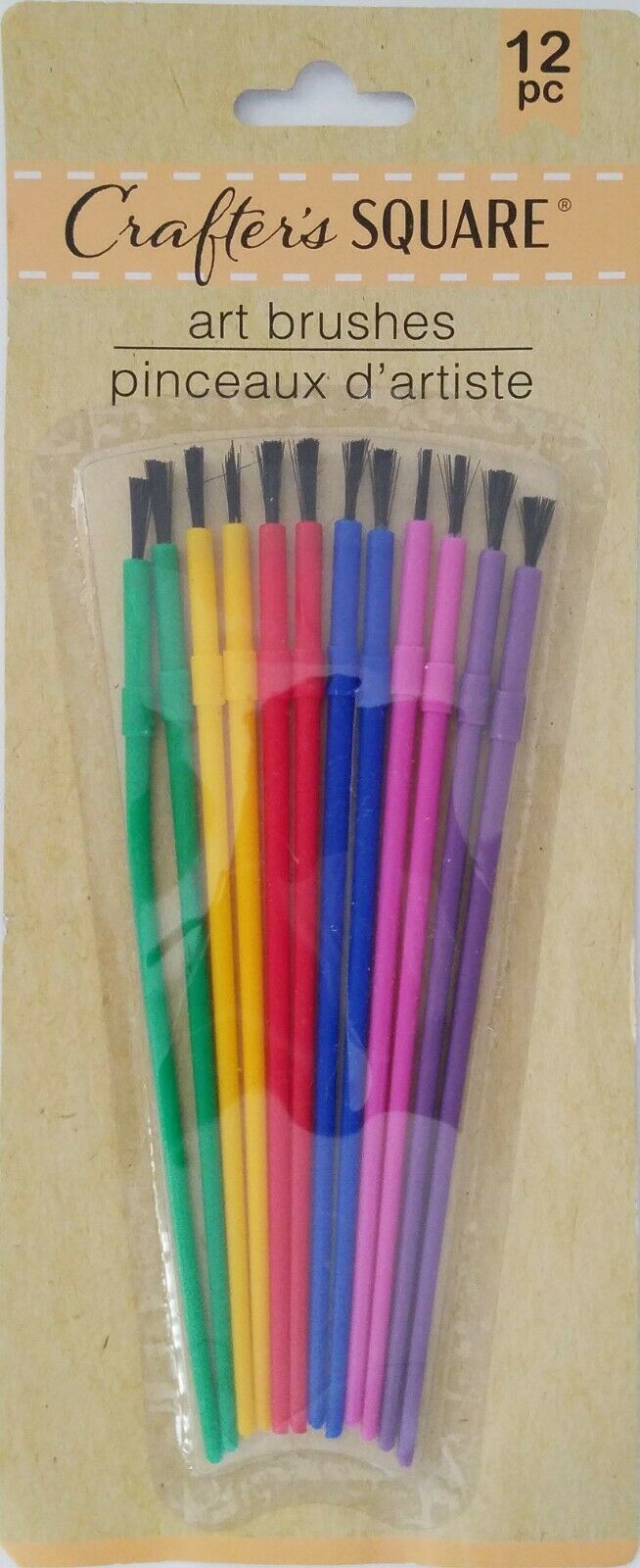  12 KIDS ART PAINT BRUSHES ALL PURPOSE Watercolors Poster Paints 12 Brus... - $3.46