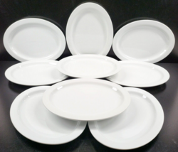 9 Oneida Toms Diner Oval Serving Platters Set White Restaurant Ware Styl... - £122.69 GBP