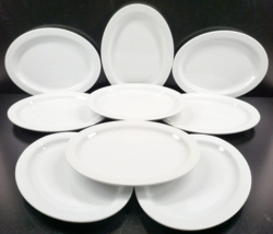 9 Oneida Toms Diner Oval Serving Platters Set White Restaurant Ware Styl... - £122.16 GBP