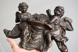 ⭐ Rare antique holy water font with angels,solid bronze ,made 18th century⭐ - £316.51 GBP