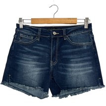 Kancan Denim Shorts Womens 28 Blue Dark Wash Mid Rise Cutoff Jean Boho F... - $21.77