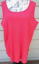 Woman Within Plus Size Strawberry Ribbed Sleeveless Tank Top 1X - £11.95 GBP