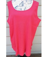 Woman Within Plus Size Strawberry Ribbed Sleeveless Tank Top 1X - £12.02 GBP