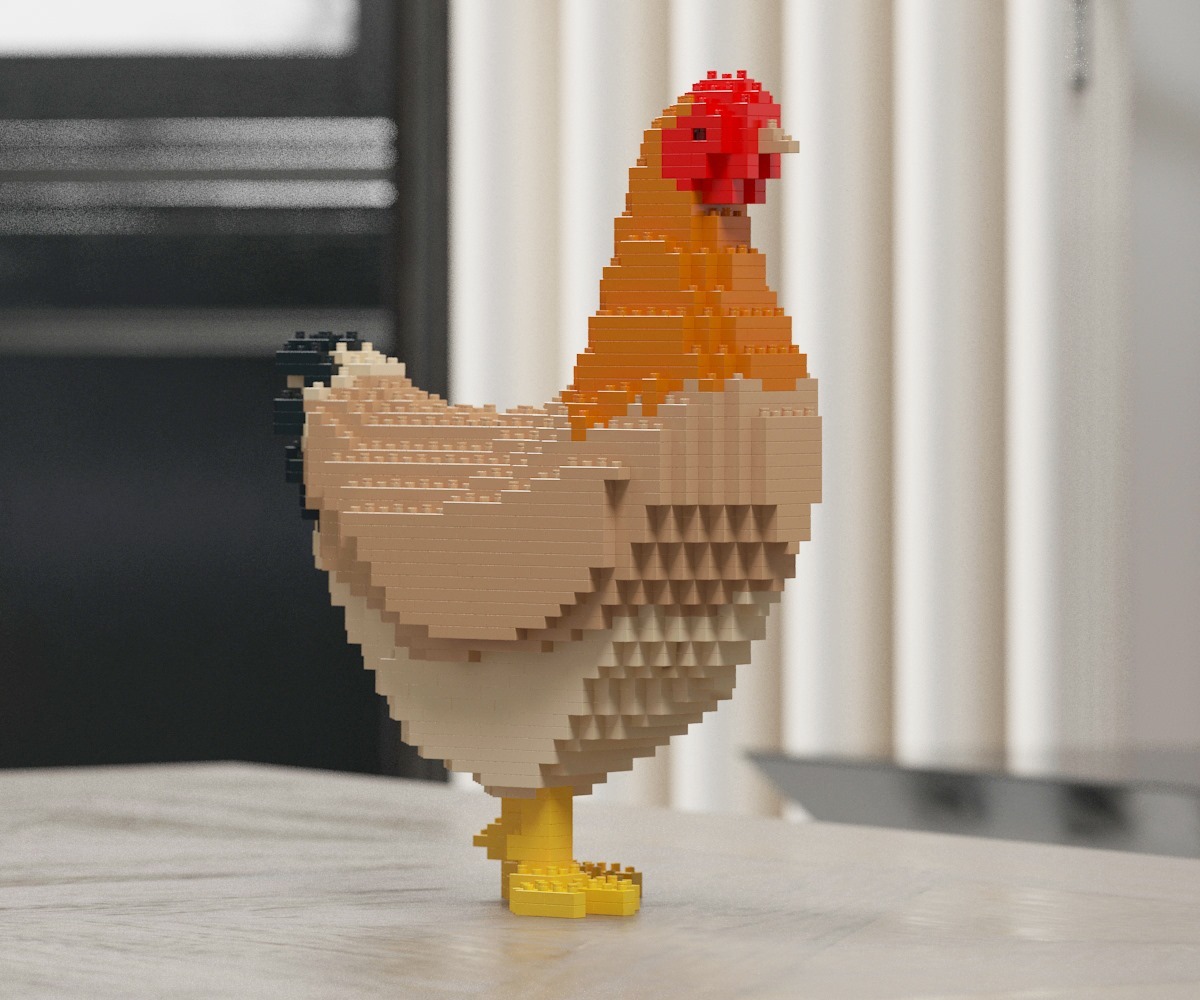 Hen Sculpture (JEKCA Lego Brick) DIY Kit Item image 4