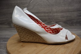 DexFlex Shoe Womens 11 M White Comfort Peep Toe Wedge Heels Casual Dress - £23.72 GBP