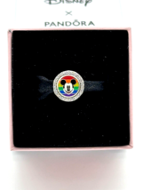 Disney Parks Pandora Mickey Minnie Mouse Rainbow Pride Button Charm Exclusive - £81.91 GBP