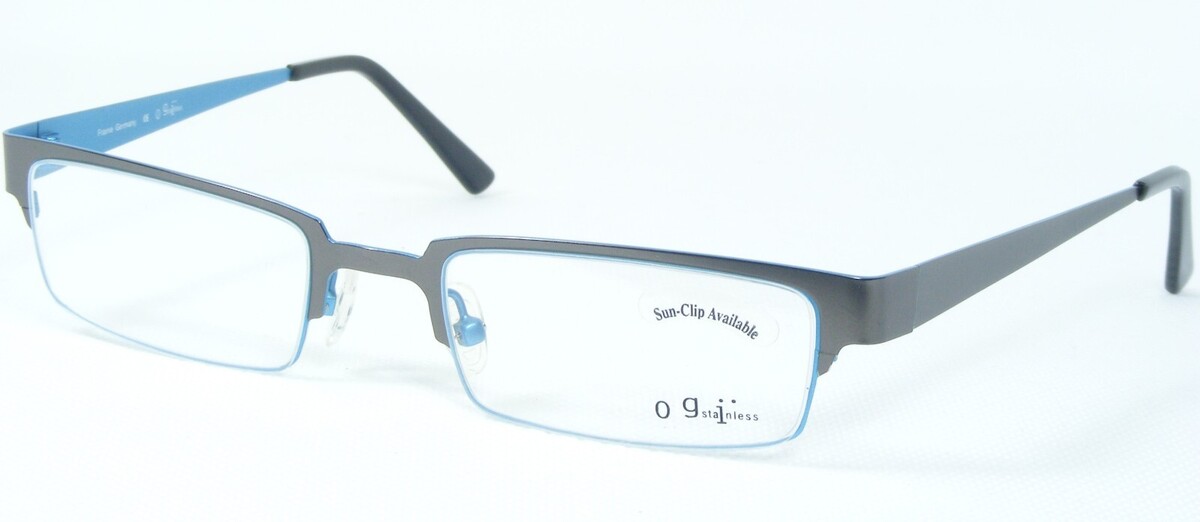 OGI Modèle 4008 COL.1054 Gunmetal/Bleu Lunettes Métal Cadre 50-21-140mm - $96.02