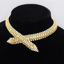 Faux Diamant Collier Ras Du Cou Or Ton Costume Bijoux - $51.22
