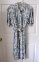 New Sz 6-8 New Together Womens Blue &amp; White w/Designs Washable Rayon Dre... - $8.00