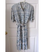 New Sz 6-8 New Together Womens Blue &amp; White w/Designs Washable Rayon Dre... - £6.25 GBP