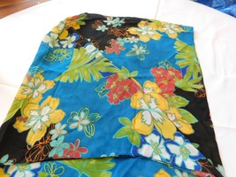 Unbranded scarf neck wrap square floral multicolored women&#39;s 53&quot; X 40&quot; GUC - £12.12 GBP