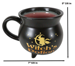 Wicca Witch Potion Broomstick Flight Ceramic Mug Or Bowl 32oz With Woode... - £23.97 GBP