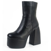 Plus Size 48 Autumn New Sexy Party women&#39;s Knee High Boots Gothic Punk Chunky Hi - £80.52 GBP