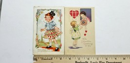 TWO 1910s POSTCARDS Birthday Greeting EMBOSSED VALENTINES Cute Children  P1 - £5.27 GBP