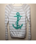 Caslon Nordstrom Anchor Striped Beige Green Pullover Sweater Size XS  - $15.04 CAD