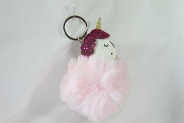 Keychain (New) Unicorn Pom Fluff - Perfect For Keys Or As A Backpack Charm - £8.94 GBP