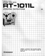 Pioneer RT-1011L Operating Instructions Manual Copy on 4G USB Stick - $26.55 CAD