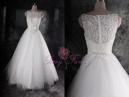 Rosyfancy Beaded Sleeveless A-line Wedding Dress, Inspired By Hepburn&#39;s ... - $380.00