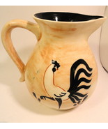 Pennsbury Pottery Rooster Black Tail Feathers Pitcher Mint Signed - £47.15 GBP