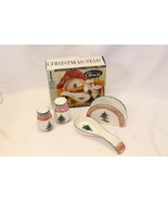 Gibson Christmas Star Tabletop Set Salt Pepper Spoon Rest + Napkin Holde... - $341.96 MXN