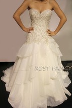 Rosyfancy Gorgeous Beading Embroidery Strapless Corset Organza Wedding D... - $615.00