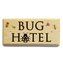Bug Hotel Sign, Ladybird Shed Plaque Boys Bumblebee Cottage House Gift Insect 39 - £10.77 GBP