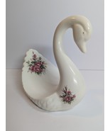Vintage 7 In Swan Towel Holder, Figurine Athena Ceramic White Swan - $393.89 MXN