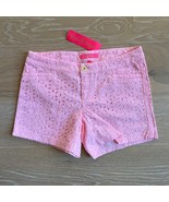 Lilly Pulitzer 5&quot; Kelly Pink Tropics Eyelet Shorts sz 2 NWT - £38.22 GBP
