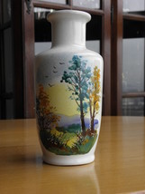 Vintage Porcelain Scenic Hand Painted Taimar Vase Excellent Condition Rare - £37.59 GBP