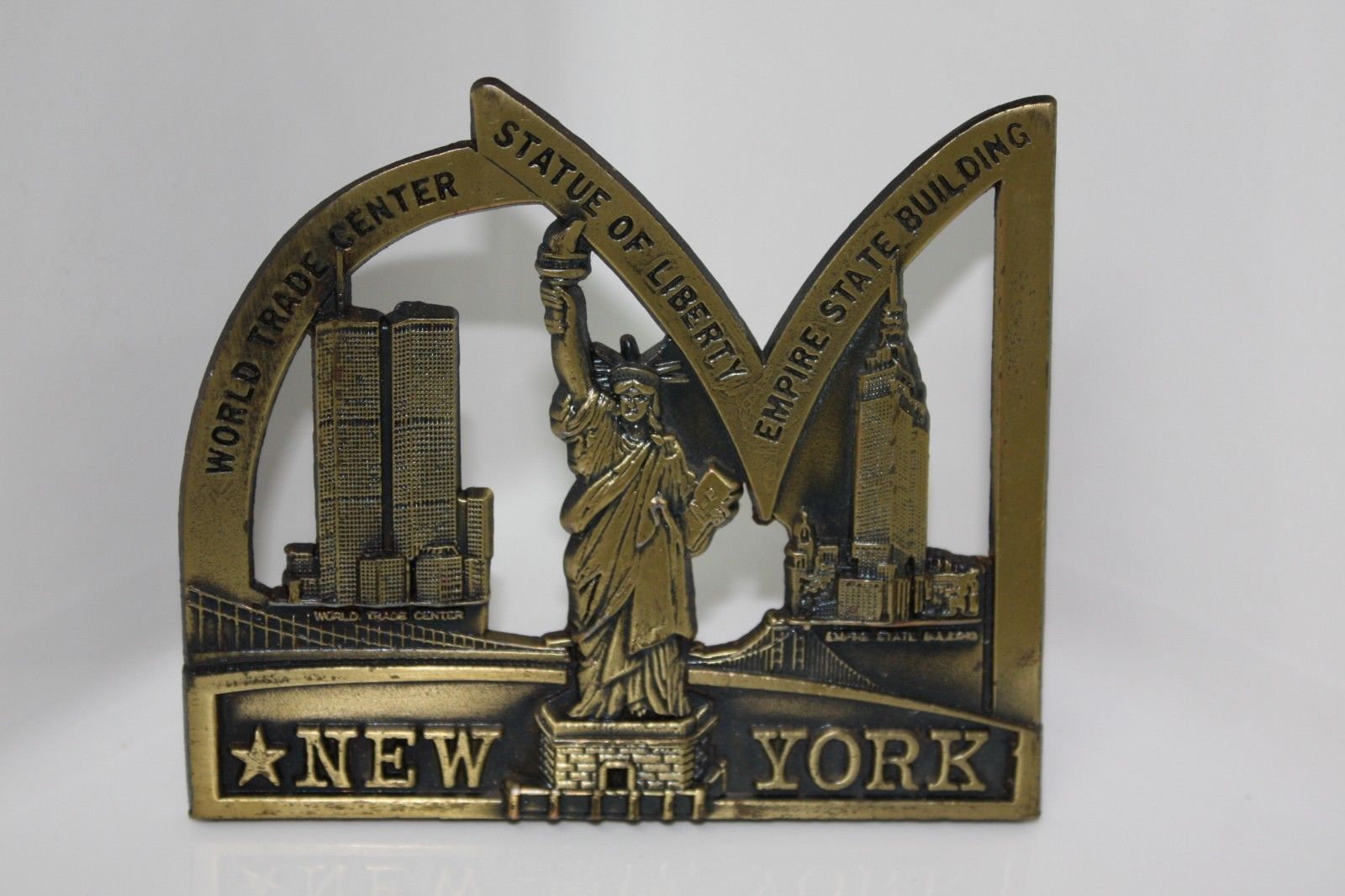 Primary image for New York Bronze Color Souvenir Trade Center Statue of Liberty Empire Building