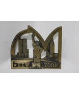 New York Bronze Color Souvenir Trade Center Statue of Liberty Empire Bui... - $555.42 MXN