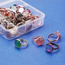 Ring Making Kit Blanks Resin Druzy Flatbacks Cabochons Diy Easy Beginners 40pcs - £21.01 GBP