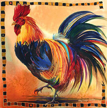 Cockadoodle by Nancy Cawdrey Art Deco Rooster Chicken Animal Open Edition Print - £35.50 GBP