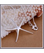 Silver Starfish Good Luck Sea Charm Pendant Unisex Lobster Claw Clasp Ne... - $28.95