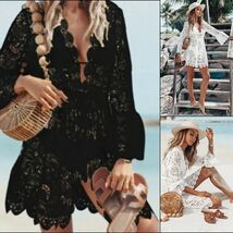 Women New Lace Bathing Suit Cover Up Boho Beach Maxi Bikini Sundress Dress - $38.99