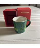 Starbucks Christmas Espresso Cup with Box Green Pine Trees ~ 3 oz. 2014 - $9.88