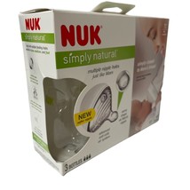 NUK Simply Natural Baby Bottles 3 Count 9oz 1+ Mo Medium New Damaged Box - $16.07