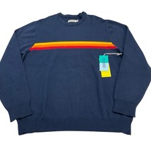 Fair Harbor The Robinson Sweater Mens 2XL Blue Sunset Stripe Pullover Ca... - $37.64