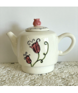 Starbucks Tea Pot and Lid Hand Painted Pink Flower Coffee Tea Pink Tulip... - $10.84