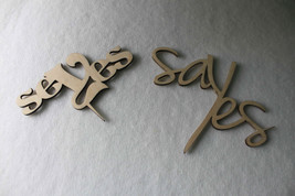 Say Yes Personalised Engagement Gift Wedding CakeTopper  Wood Plaque Signs - $6.61