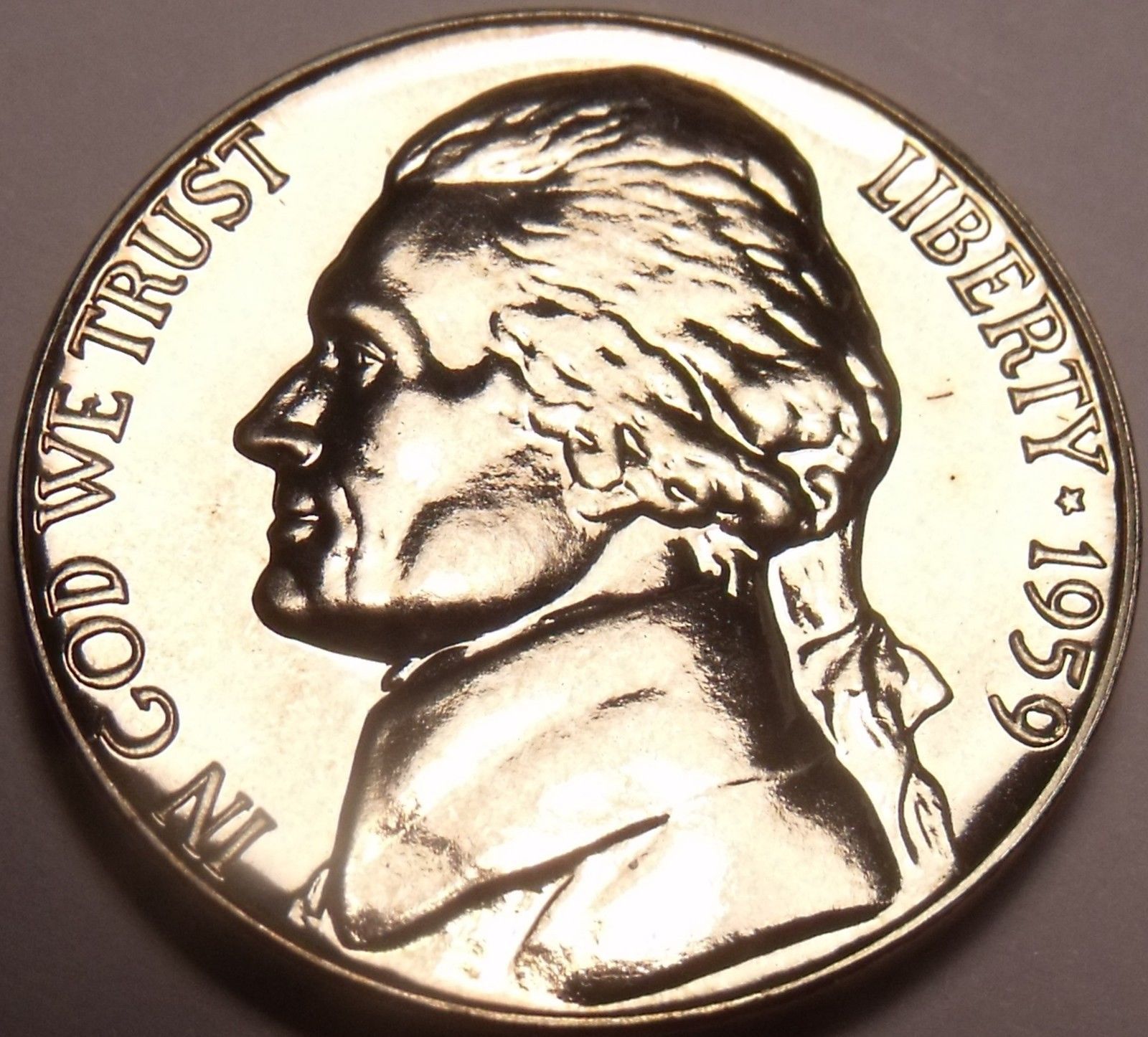 Scarce Gem Proof 1959 Jefferson Nickel~Excellent~Free Shipping - £4.62 GBP