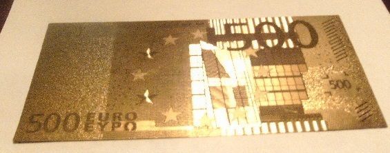 NEW $500 EURO Bank Note .999 GOLD Foil  EUROPEAN  SUPER NICE - £3.13 GBP