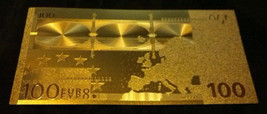 ~NEW~REAL 24K GOLD BANKNOTE €100 EURO  PURE FINE.999 - £3.13 GBP
