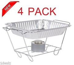4 PACK Buffet Chafer Food Warmer Wire Frame Stand Rack half Size Chafing... - £60.47 GBP