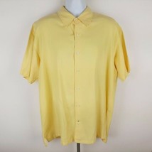 Nautica Men&#39;s Button-down Casual Shirt Silk Blend Size XL Yellow TC11 - $12.37