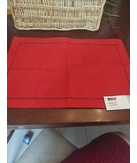 Harmon Christmas Red Hemstitch Placemat 13&quot; X 19&quot;-Brand New-SHIPS N 24 H... - £19.38 GBP